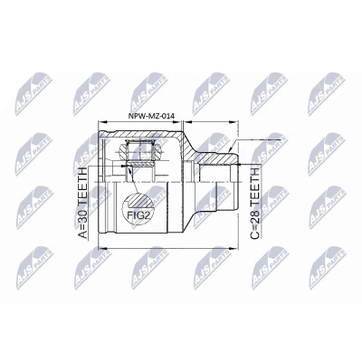 Imagen de NTY NPW MZ 014 Junta Homocinética Caja de cambios manual lado engranaje MAZDA: 626 V Hatchback, Berlina