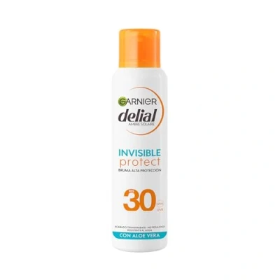 Imagen de Garnier Delial Invisible Protect Bruma Solar Corporal con [Aloe Vera]. Alta Protección FPS 30. Acabado transparente. No pegajoso. Muy resistente al agua. 150 ml