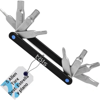 Imagen de TÖLS 8 Multiherramienta MTB Aina Llave Allen 6 Tamaños y Torx + Destornillador Estrella Plano Mini Herramientas Profesional de Multiherramientas Mantenimiento Bicicleta