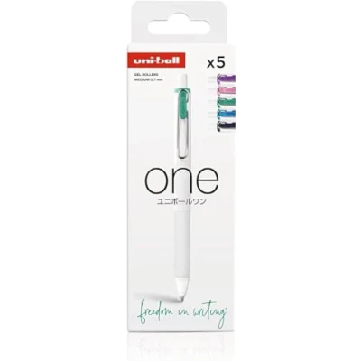 Imagen de Uni ball One Roller tinta gel, retráctil. 0,7 mm. Estuche 5 colores ELECTRIC