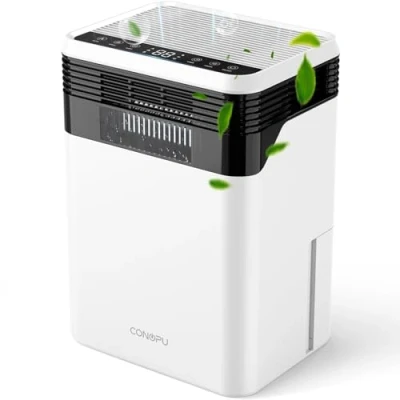 Imagen de CONOPU Deshumidificador, 4 semiconductores, 1700 ml/día, deshumidificador casa, 3 modos inteligentes y LED tiempo real, descongelación automática, silencioso a 33 dB, 24 horas temporizador