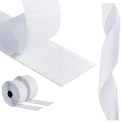 Imagen de AiQInu Belcro Adhesivo Doble Cara,5 Metros Hook y Loop Auto Adhesivo, 5cm Ancho Reutilizable Nylon Cinta Cara Extra Fuerte para Oficina,Doméstica,Bricolaje