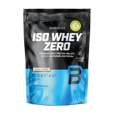 Imagen de BioTechUSA Iso Whey Zero Premium Protein Isolate Grass Fed Enzyme Free Sugar and Gluten free, 454 g, Vainilla