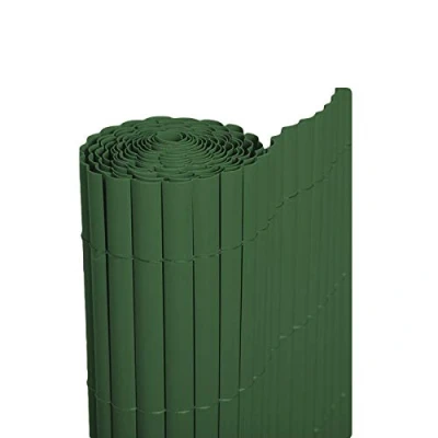 Imagen de BONERVA Cañizo PVC Color Verde Valla de decoración exterior para jardín y terraza Media caña (1,5 X 3 Metros)