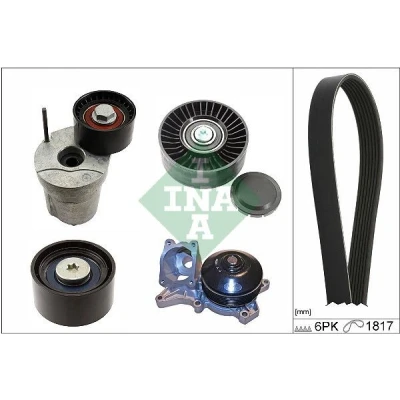 Imagen de INA 529 0368 30 bomba de agua + kit correa poli V con Revisar/sustituir poleas libres del alternador BMW: 1 Hatchback, 3 Berlina