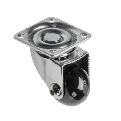Imagen de GTV Ruedas giratorias para muebles BRAZYLIA sin bloqueo Acero/PC/PU Diámetro 50 mm 360 grados Carga total por rollo 40 kg Negro