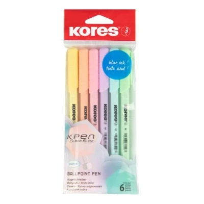 Imagen de Kores bolígrafos de tinta azul con temática pastel K0R M pastel, 1 mm, triangular, semigel Suministros vuelta a la escuela, manualidades y escritura,