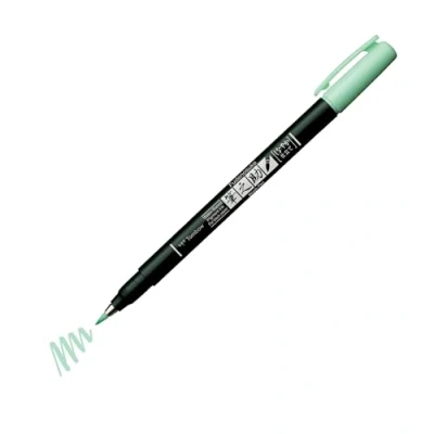 Imagen de Tombow Rotulador Fudenosuke Hard Verde Pincel para Lettering, Caligrafia, Contornos, Dibujo, Ilustraciones, Esbozos Punta Elastica Dura Resistente al agua