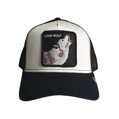 Imagen de Goorin Bros The Farm Gorra ajustable unisex original, negro y blanco (The Lone Wolf), talla única, única