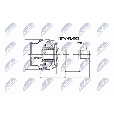 Imagen de NTY NPW PL 003 Junta Homocinética Eje delantero, izquierda, derecha OPEL: Vectra C Berlina, CC, SAAB: 9 3 Berlina