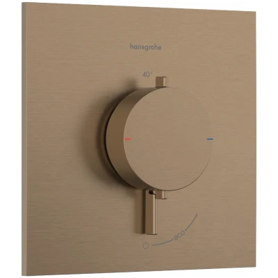 Imagen de hansgrohe Ecostat Comfort E 33710140 termostato de ducha empotrado, grifo con bloqueo seguridad (SafetyStop) a 40 C, para la ducha, mezclador 1 consumidor, bronce