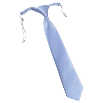 Imagen de TigerTie Designer Security Corbata de seguridad en un solo color, preatada con goma elástica, azul claro, ca.54 cm (incl. Knoten)