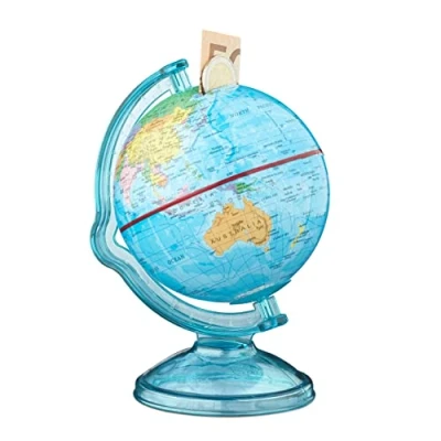 Imagen de Relaxdays Hucha Globo, Plástico, Colorido, 16,5 x 14 cm