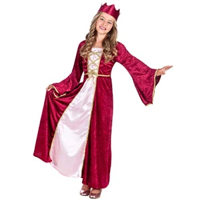 Imagen de Boland Disfraz para niños Reina del Renacimiento, vestido, corona, disfraz, princesa, edad media, fiesta temática, carnaval