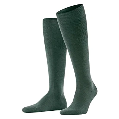 Imagen de FALKE Airport M KH lana algodón largo unicolor 1 par, Calcetines largos Hombre, Verde (Hunter Green 7441), 39 40