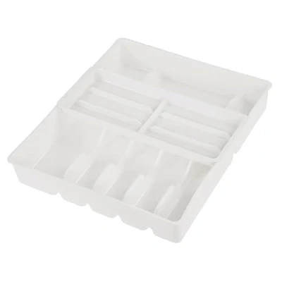 Imagen de keeeper Bandeja para cubiertos con accesorio deslizable utensilios pequeños, 13 compartimentos, Inserción en cajón, 38 x 42,5 7,5 cm, Filippa, Blanca