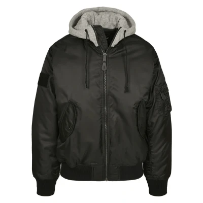 Imagen de Brandit Hooded Chaqueta de entretiempo, Hombre, Talla: Large, Blk/gry