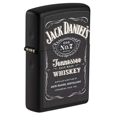 Imagen de Zippo Unisex&#039;s Jack Daniels Encendedor de Bolsillo con Textura Mate Negra, Talla única