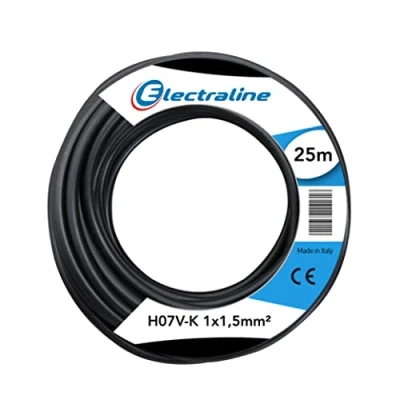 Imagen de Electraline 15072 cavo unipolare n07v k, sezione 1x1.5 mm, 25 mt, nero