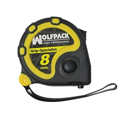 Imagen de WOLFPACK LINEA PROFESIONAL Flexometro 8 Metros Con Freno Grip Special