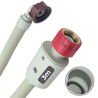 Imagen de Lichtblau Aquastop Manguera de entrada seguridad para lavadora, 3,0 m, con rosca metal, 3/4 pulgadas, lavadora y lavavajillas, universal, agua