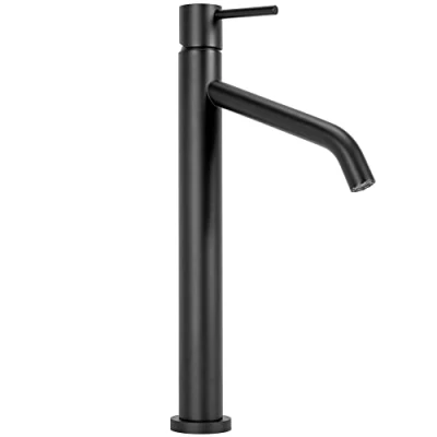 Imagen de Rea LEVEL BLACK Grifo de LAVABO ALTO Mezclador baño latón monomando lavado a mano ajustable en frío y caliente (negro)