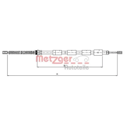 Imagen de METZGER 10.645 Cable de Freno Mano Atrás derecha 1386/1100 COFLE PEUGEOT: 205 II Hatchback