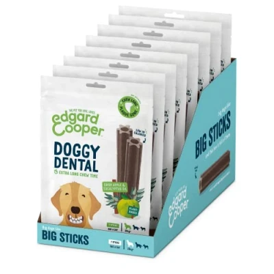 Imagen de Edgard &amp; Cooper Dental Stick para Perros Grandes 56 Barritas la Higiene Oral Premios Natural Sin Cereales 7 Sticks x 8 Eucalipto Manzana, Dental, Bajo en Calorías, Aliento Fresco