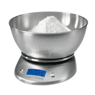 Imagen de Proficook KW 1040 Báscula de cocina digital con tazón, 5 kg pasos 1 g, función tara, color gris