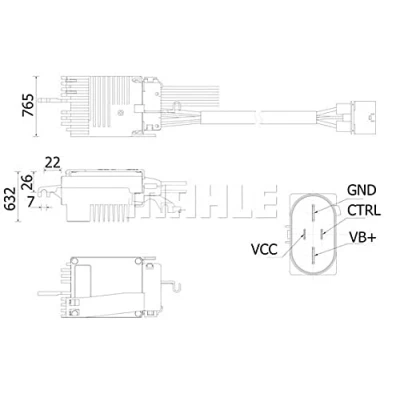 Imagen de MAHLE ORIGINAL ABR 79 000S Regulador, ventilador habitáculo con kit de cables AUDI: A6 C6 Berlina, Allroad