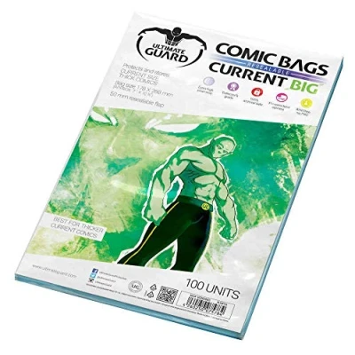 Imagen de Ultimate Guard Comic Bags Big Bolsas con Cierre Reutilizable de Comics Current Size (100)