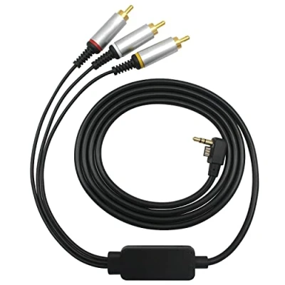 Imagen de OSTENT AV Audio Video RCA Compuesto Cable Compatible para Sony PSP 2000/3000 Slim a TV