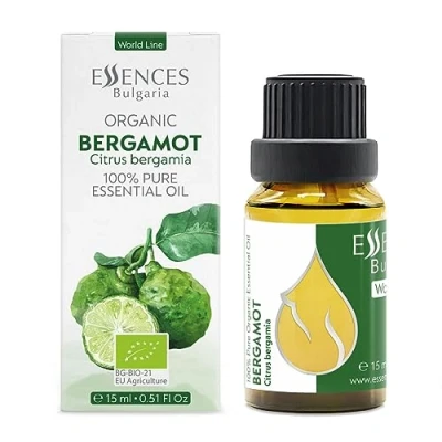 Imagen de Essences Bulgaria Aceite Esencial de Bergamota Orgánico 15ml Citrus bergamia 100% Puro y Natural Sin diluir Grado Terapéutico Aromaterapia Cosméticos Libre crueldad OGM Vegano