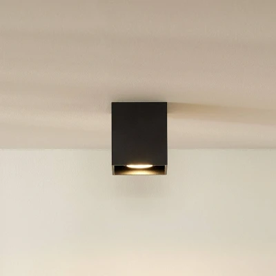 Imagen de Lucide Bodi downlight de techo, angular, negro, GU10, 1 luz, aluminio