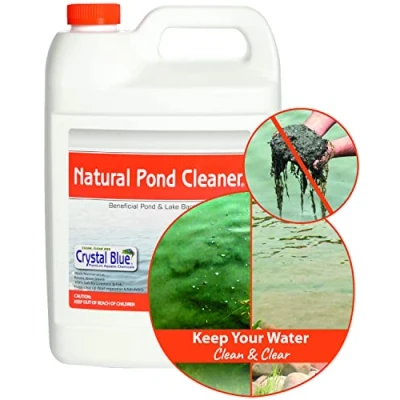 Imagen de Crystal Blue Estanque Natural Cleaner Muck y Lodos Remover, Seguro para koi 1 galón marrón Lata