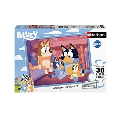 Imagen de Puzzles Nathan Puzzle 30 pièces Heure de Dormir Bluey Bingo niños, Multicolor (Ravensburger 4005556861637)
