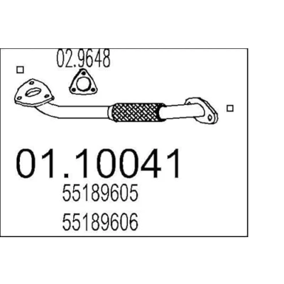 Imagen de MTS 01.10041 Tubo de escape 770 delante para silenciador intermedio FIAT: Stilo Hatchback