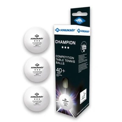 Imagen de Donic Schildkröt Pelotas de Tenis Mesa Champion 3 Estrellas ITTF, para Competición, Calidad Poly 40+, Piezas en Caja, Blanco, 608540