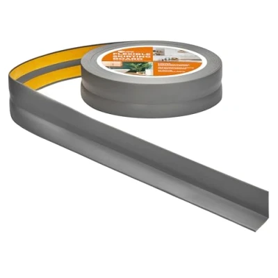 Imagen de Quest Rodapiés Flexible Autoadhesivo 30 mm x Rodapié Plegable para Cocina Baño Cinta de sellado Perfil PVC Estanco Decorativo 25 Metros Gris Oscuro