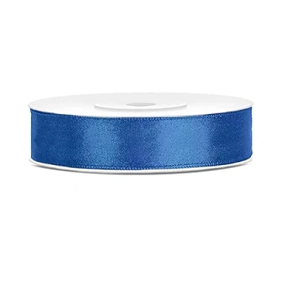 Imagen de Cinta de satén poliéster con lazo y embalaje regalo 6/12/25/38/50/100 mm x 25 m (Tamaño 12mm 25m Color Azul Real)