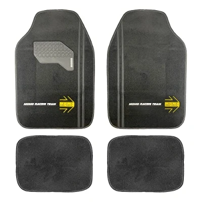 Imagen de Momo CM4A8BK Juego de alfombrillas suelo textil 4 negro Ajuste universal