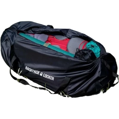 Imagen de Backpack Locker Mochila de Viaje Vuelo/Mochila/Funda Transporte con Cerradura (candado Incluido) Bolsa Lona (Negro, 55 75 litros)