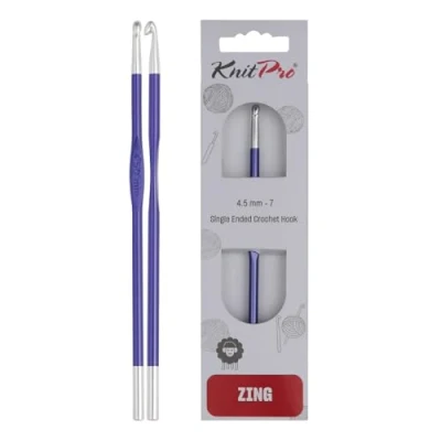Imagen de KnitPro K47470 Gancho de Ganchillo: un Solo Extremo: ZING: 4,50 mm, Metálico, Colores Variados