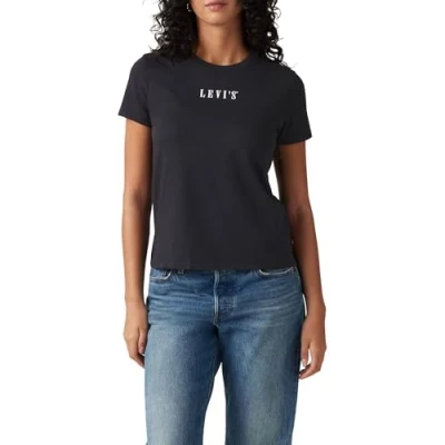 Imagen de Levi&#039;s THE Perfect TEE Camiseta estampada, Mujer, Talla: XS, Serif emb caviar