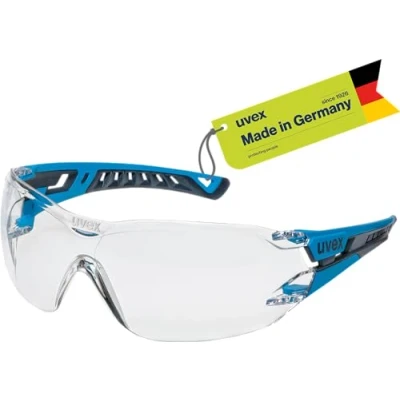 Imagen de Uvex Pheos NXT Gafas de protección (tecnología supravision excelencia, sin metal, antivaho y resistente a los arañazos, talla única), color azul/antracita, transparente