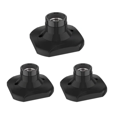 Imagen de ledscom.de 3 piezas portalámpara de techo ELEKTRA, porcelana, negro, 1x E27 máx. 60W