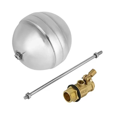 Imagen de válvula de bola flotante, flotador alta presión, acero inoxidable con sensor agua rosca macho latón DN15 G1/2
