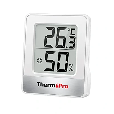 Imagen de ThermoPro TP49 Pequeño higrómetro digital, termómetro de interior para controlar la temperatura y medir humedad, comodidad en oficina casa, reptil