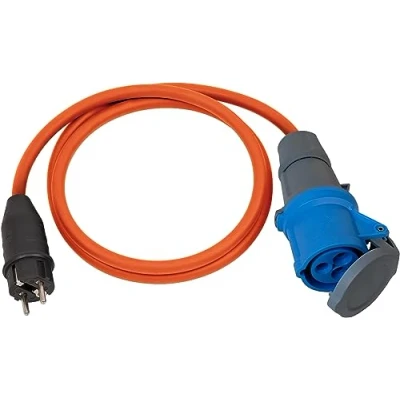 Imagen de Brennenstuhl Cable Adaptador para Camping/Cable con Enchufe CEE y Conector (Cable de 1,5m en Naranja, H07RN F 3G2,5, 230V/16A, Uso Exteriores, IP44, Made in Germany)