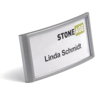 Imagen de Durable 854023 Placa de identificación Clásica con imán, 30 x 65 mm, 10 piezas, plata